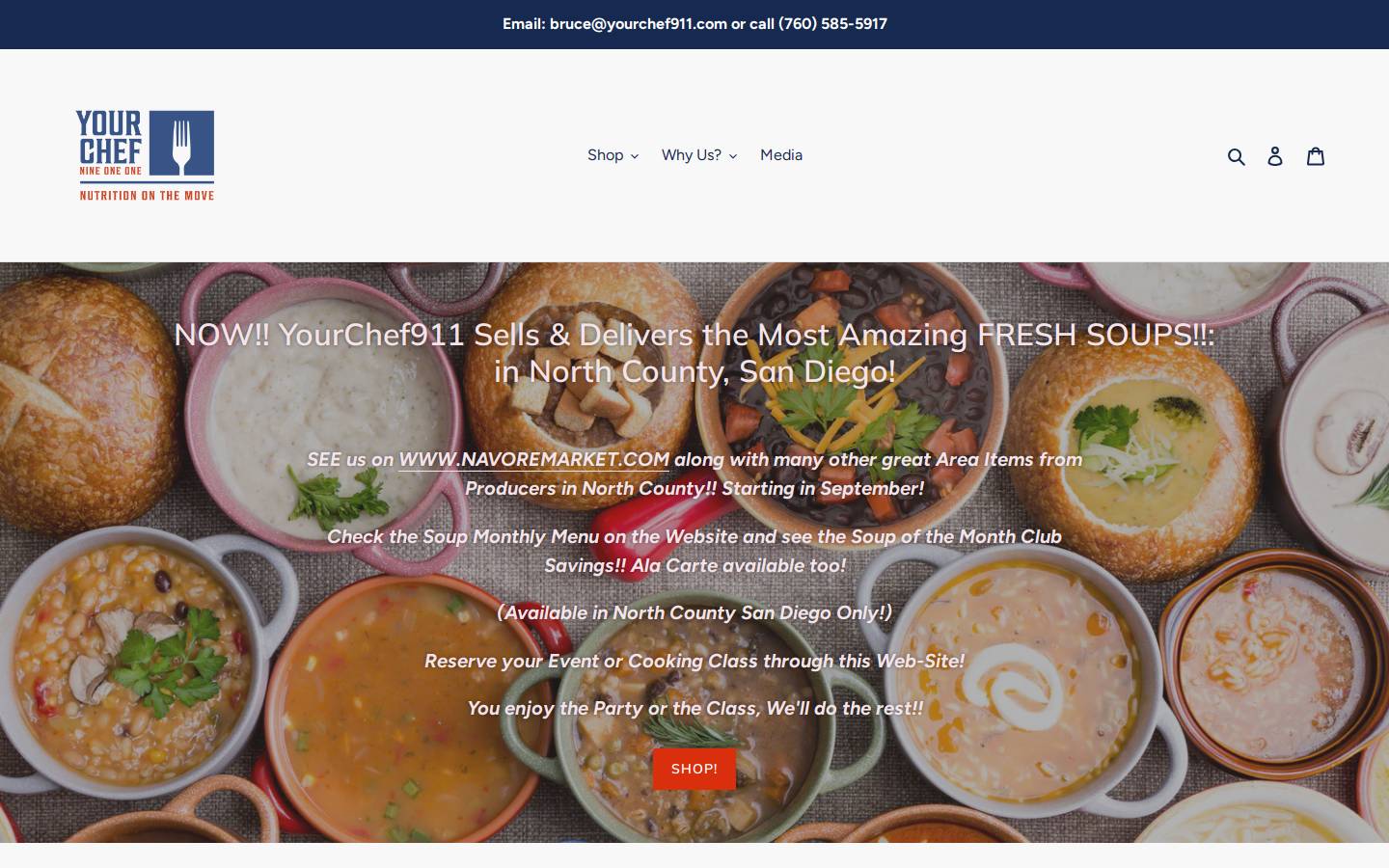 yourchef911.com homepage screenshot