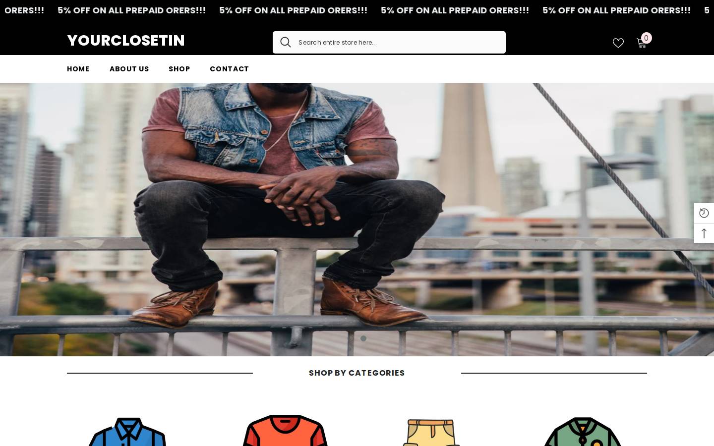 yourcloset.in homepage screenshot