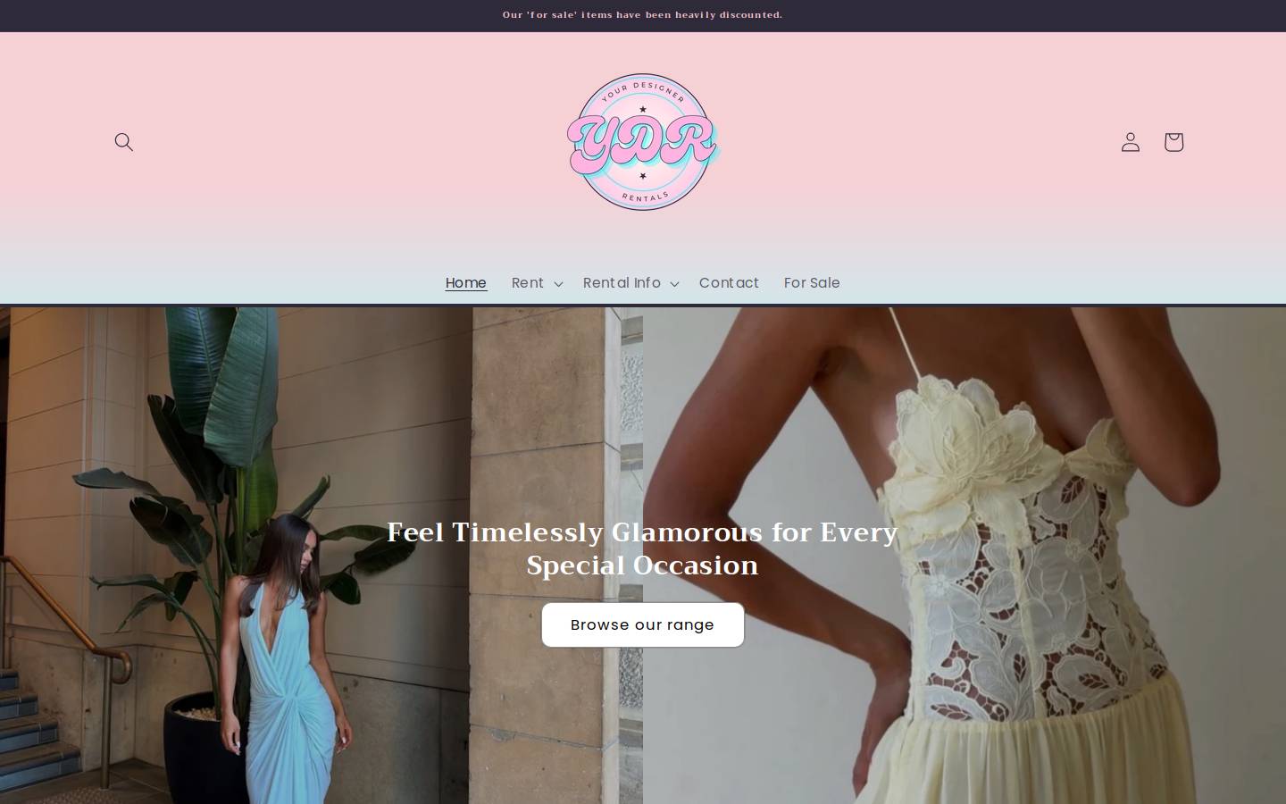 yourdesignerrentals.com homepage screenshot