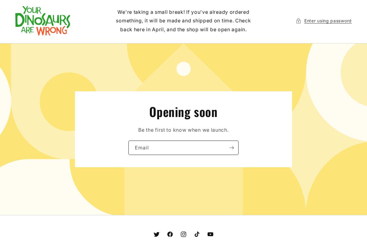 yourdinosaursarewrong.com homepage screenshot