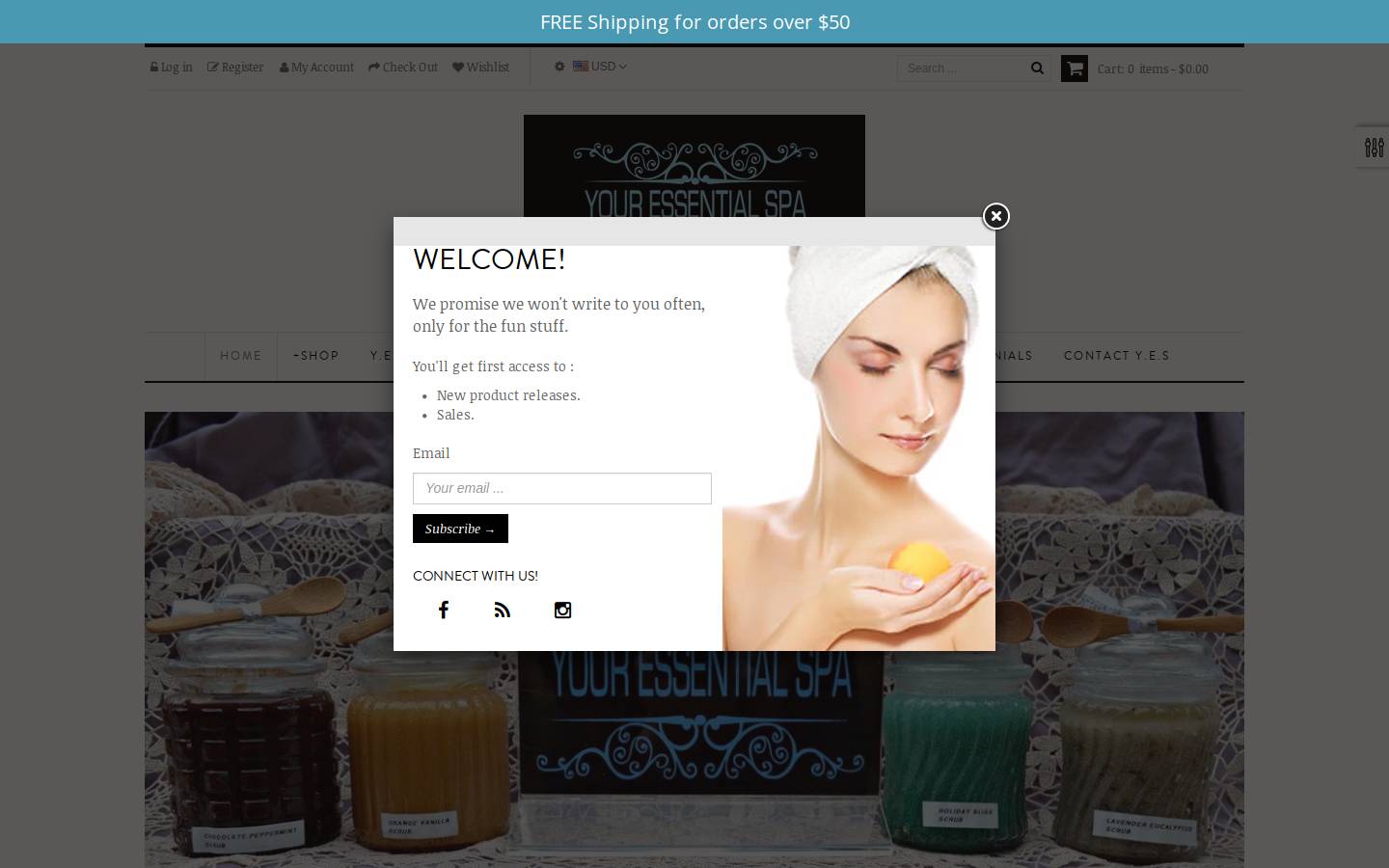 youressentialspa.com homepage screenshot