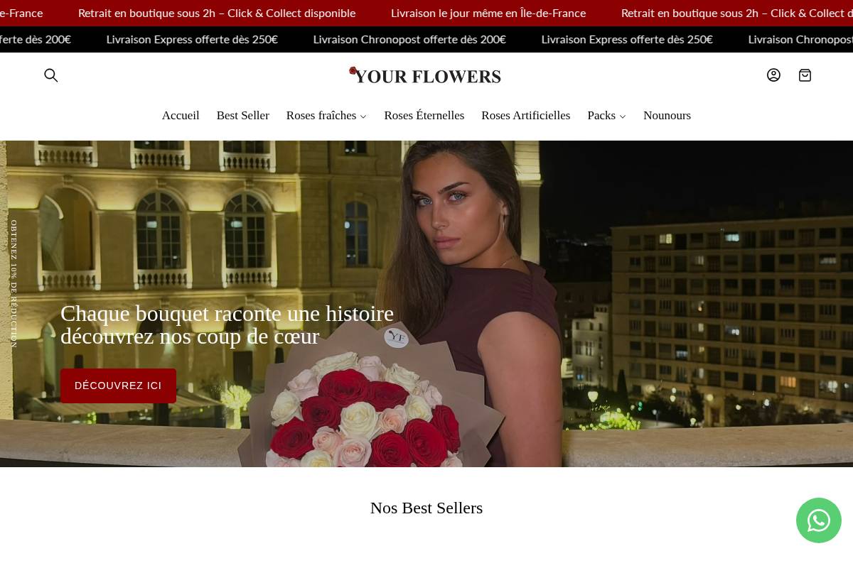 yourflowers.fr homepage screenshot
