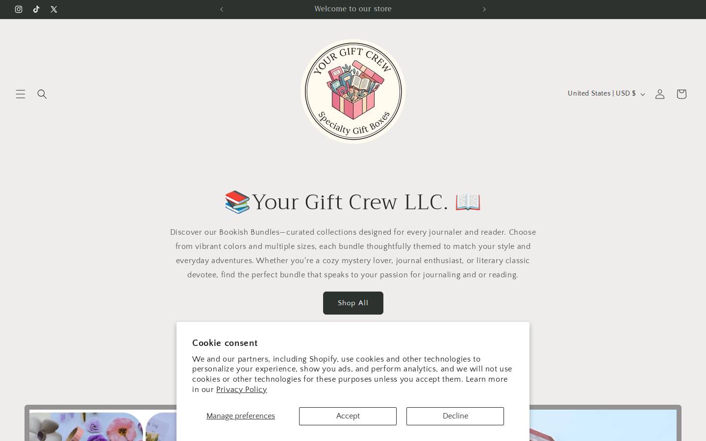 yourgiftcrew.com homepage screenshot