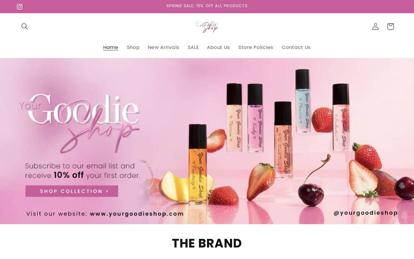 yourgoodieshop.com homepage screenshot