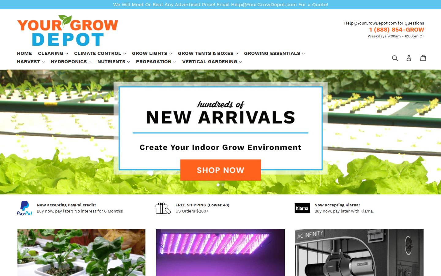 Yourgrowdepot homepage screenshot