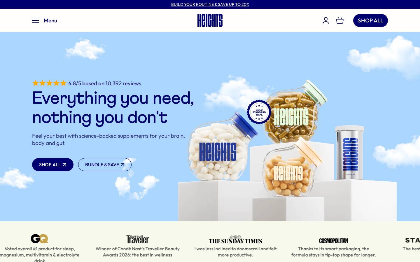 Heights homepage screenshot
