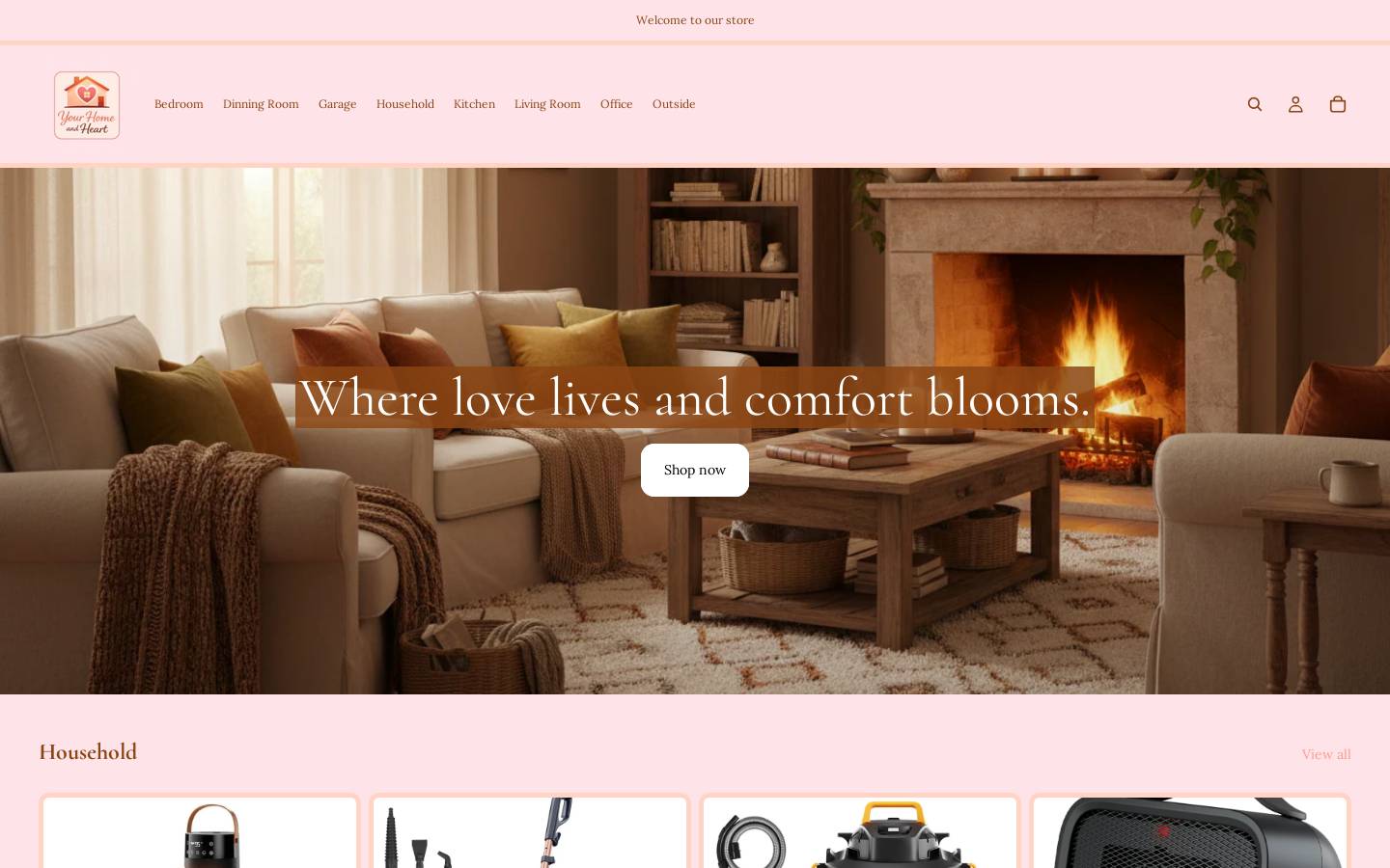 yourhomeandheart.com homepage screenshot