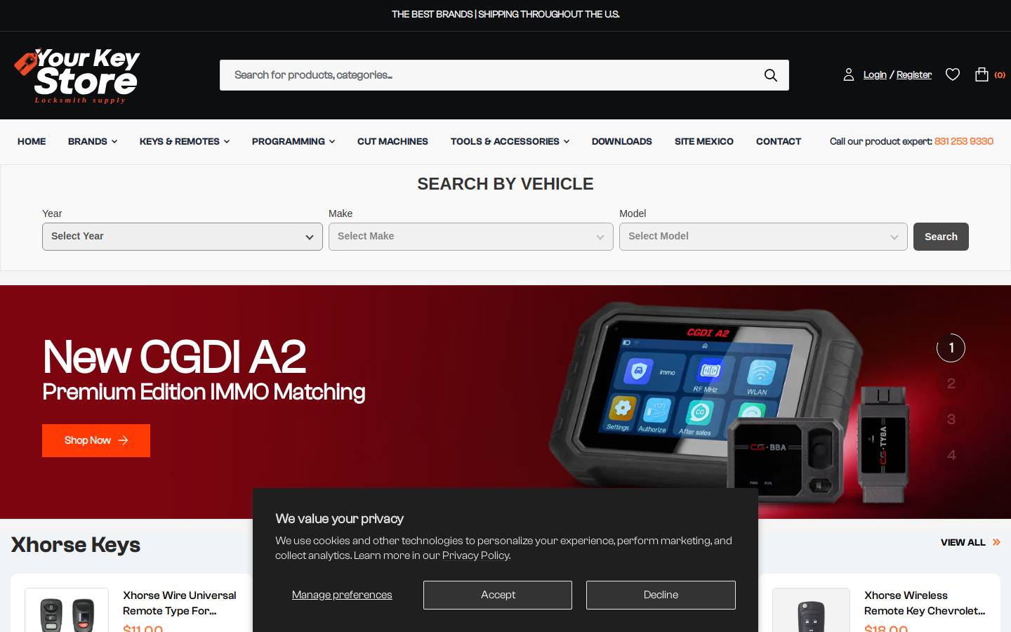 yourkeystore.com homepage screenshot