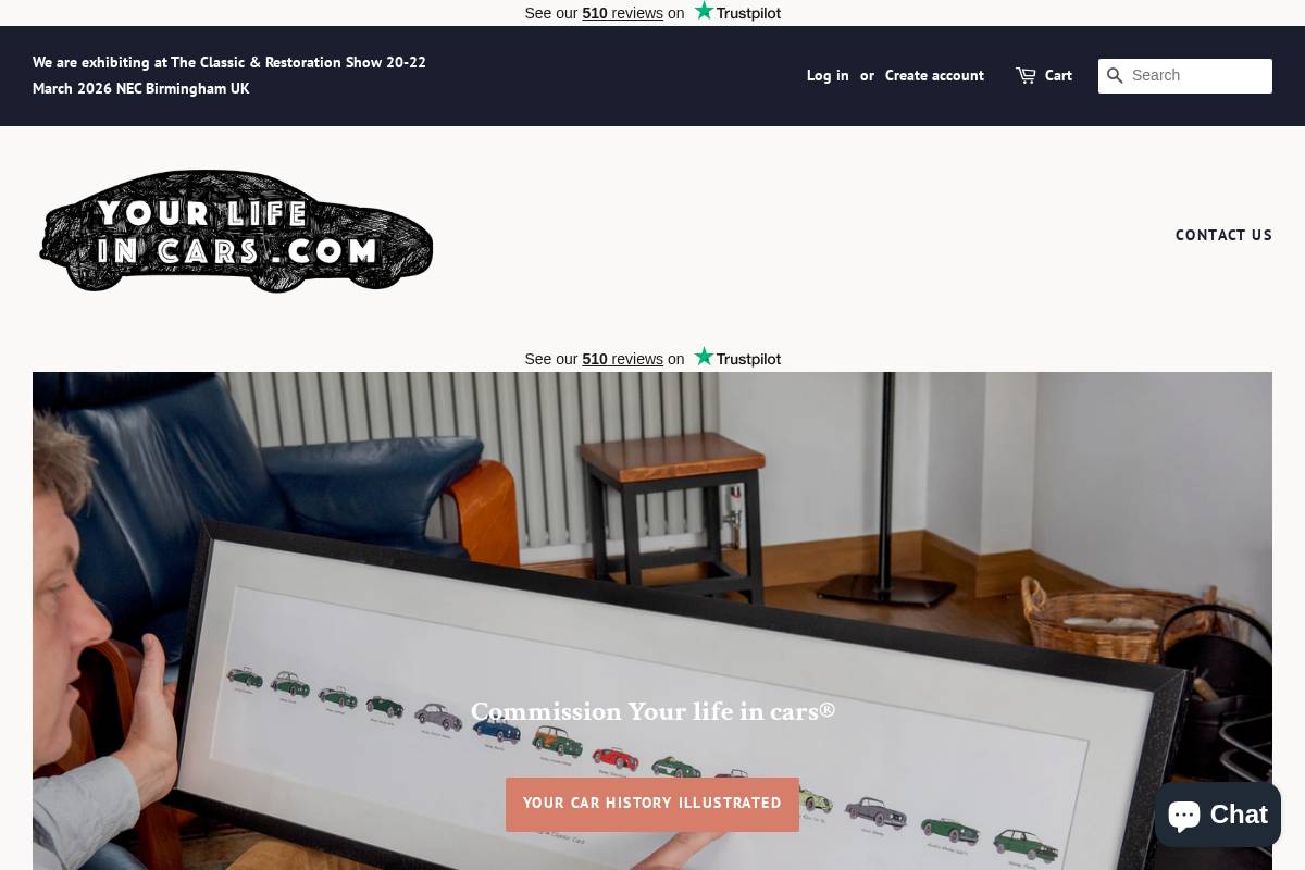 Yourlifeincars.com homepage screenshot