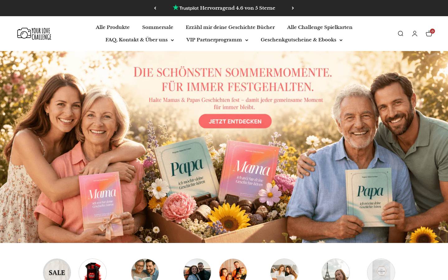 Yourlovechallenge Book homepage screenshot