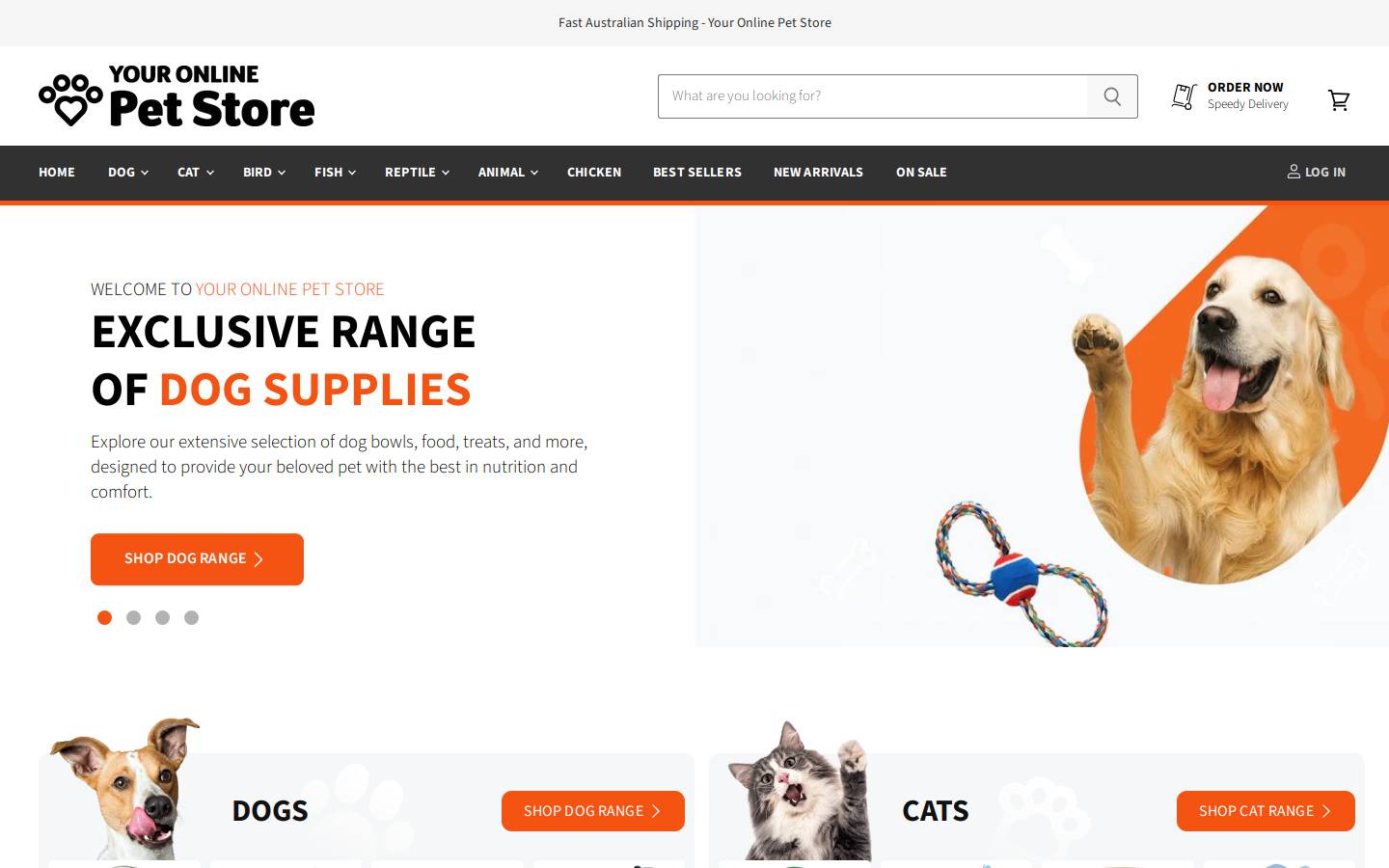 youronlinepetstore.com.au homepage screenshot