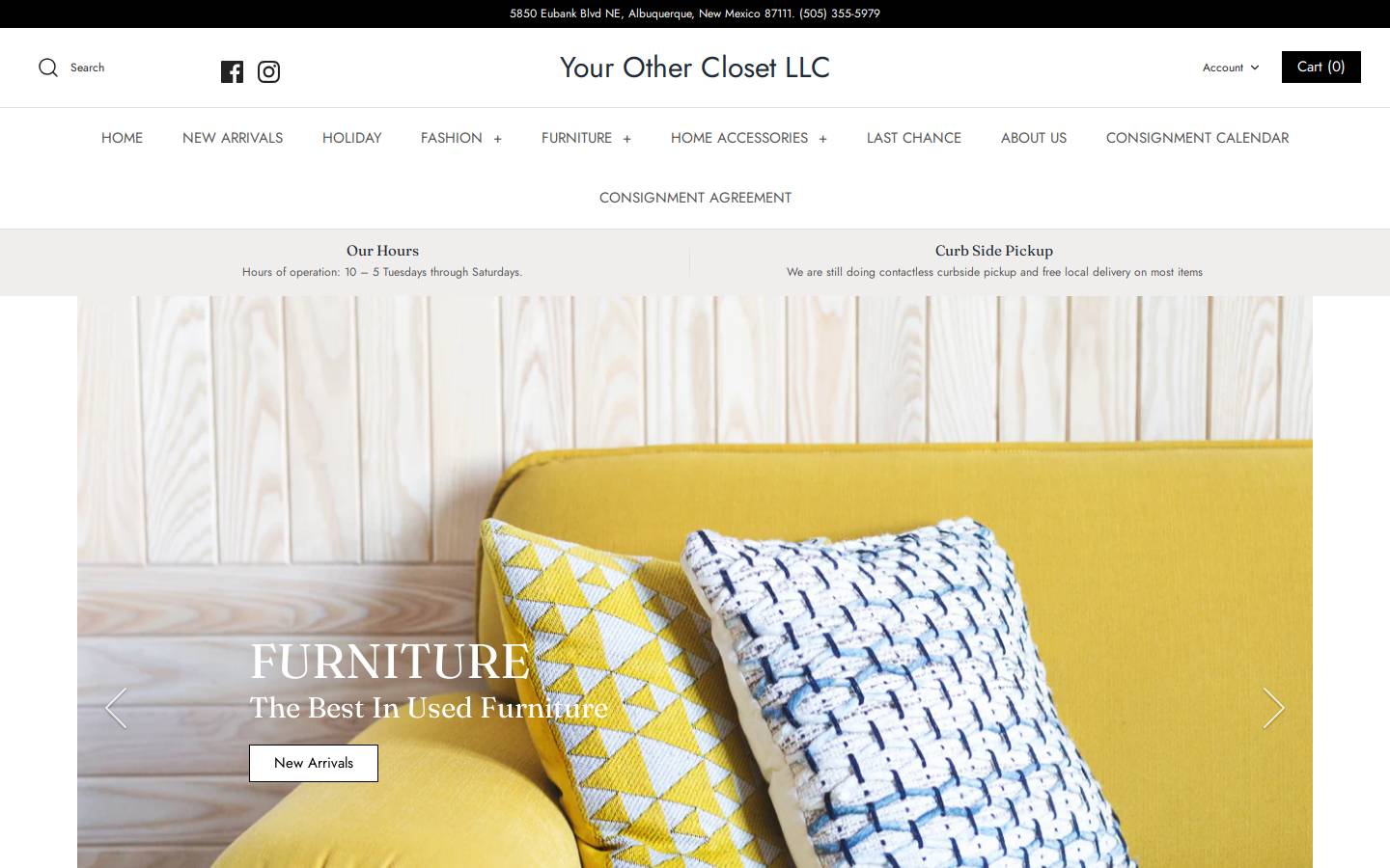 yourothercloset.com homepage screenshot