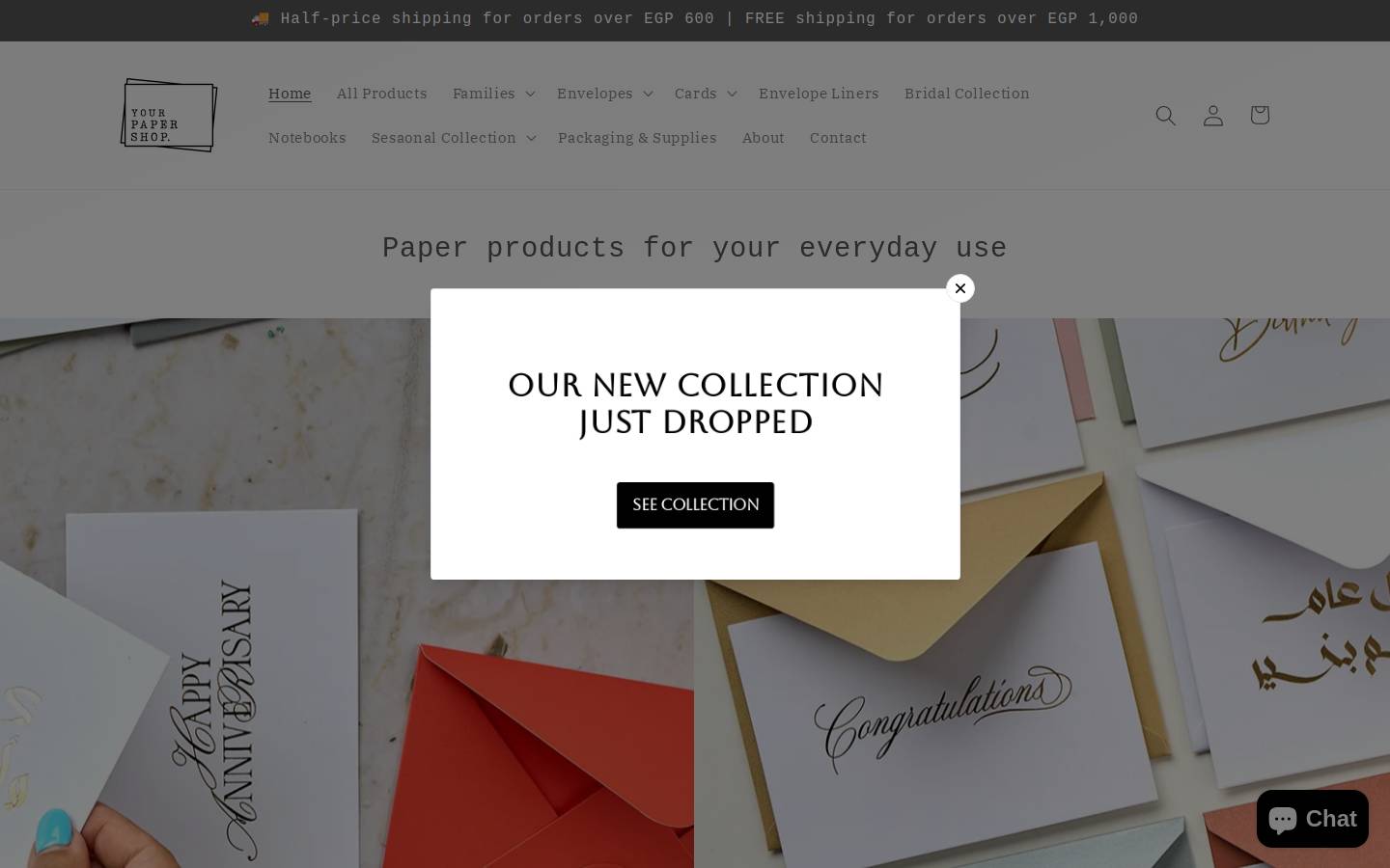 yourpapershop.com homepage screenshot