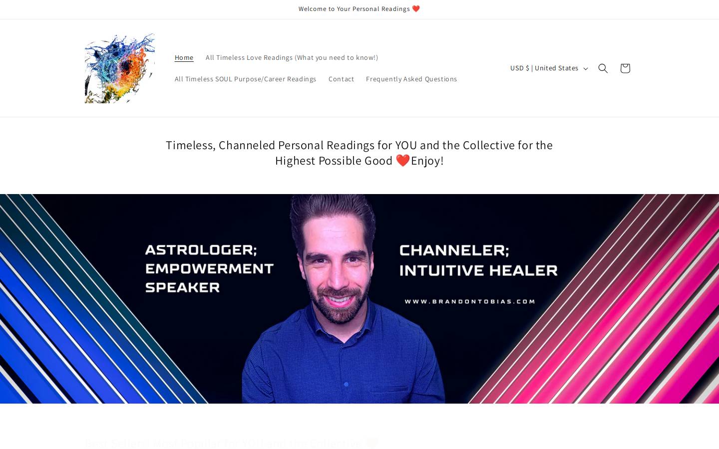yourpersonalreadings.com homepage screenshot