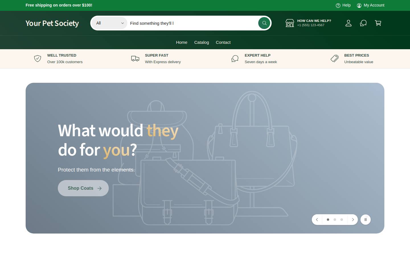yourpetsociety.com homepage screenshot