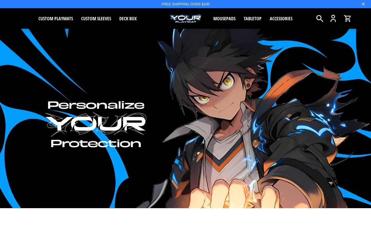 Your Playmat homepage screenshot