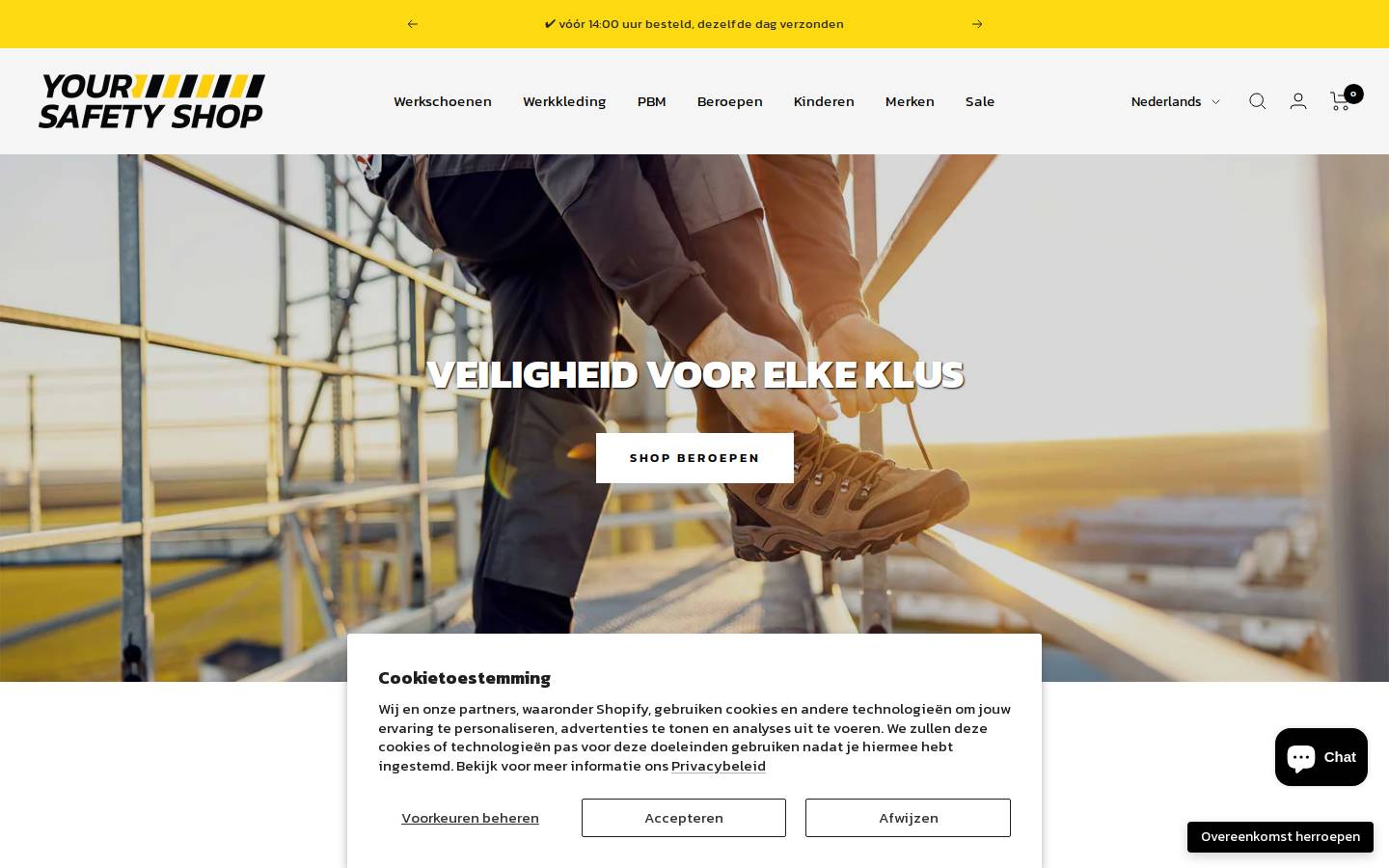 Your Safety Shop homepage screenshot