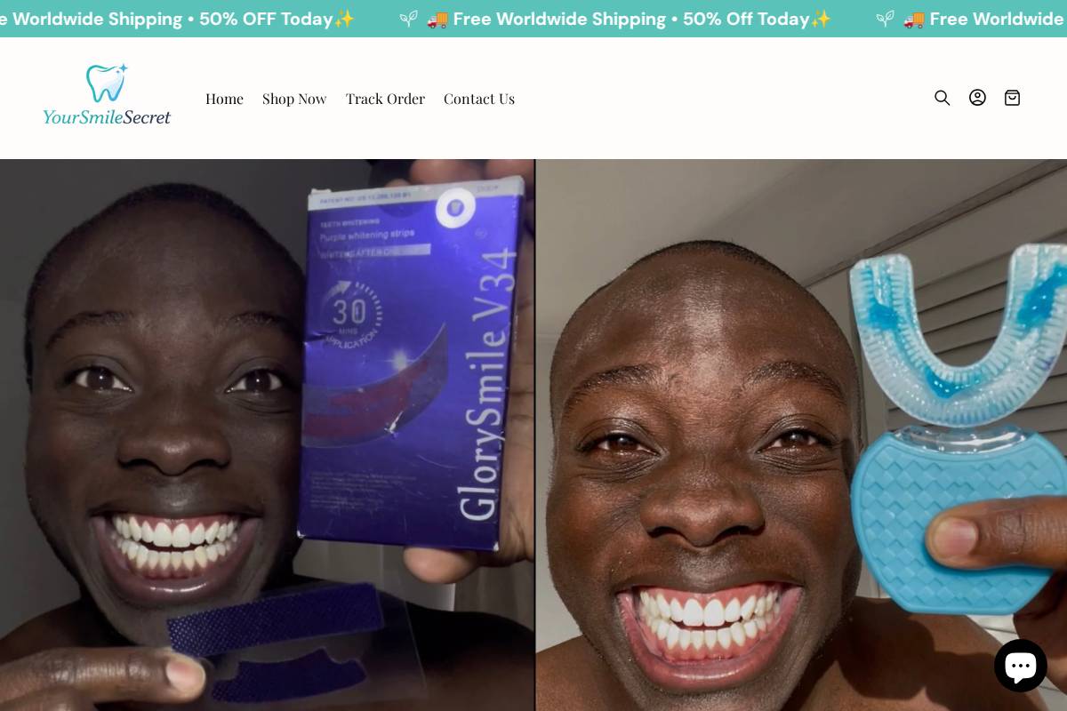 yoursmilesecret.com homepage screenshot