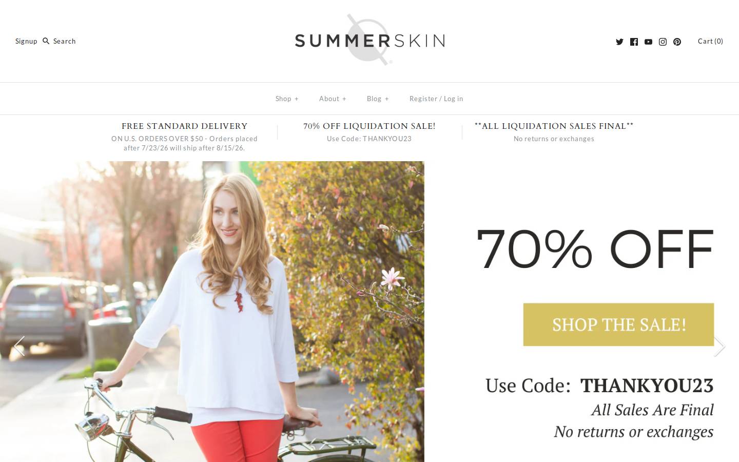 yoursummerskin.com homepage screenshot