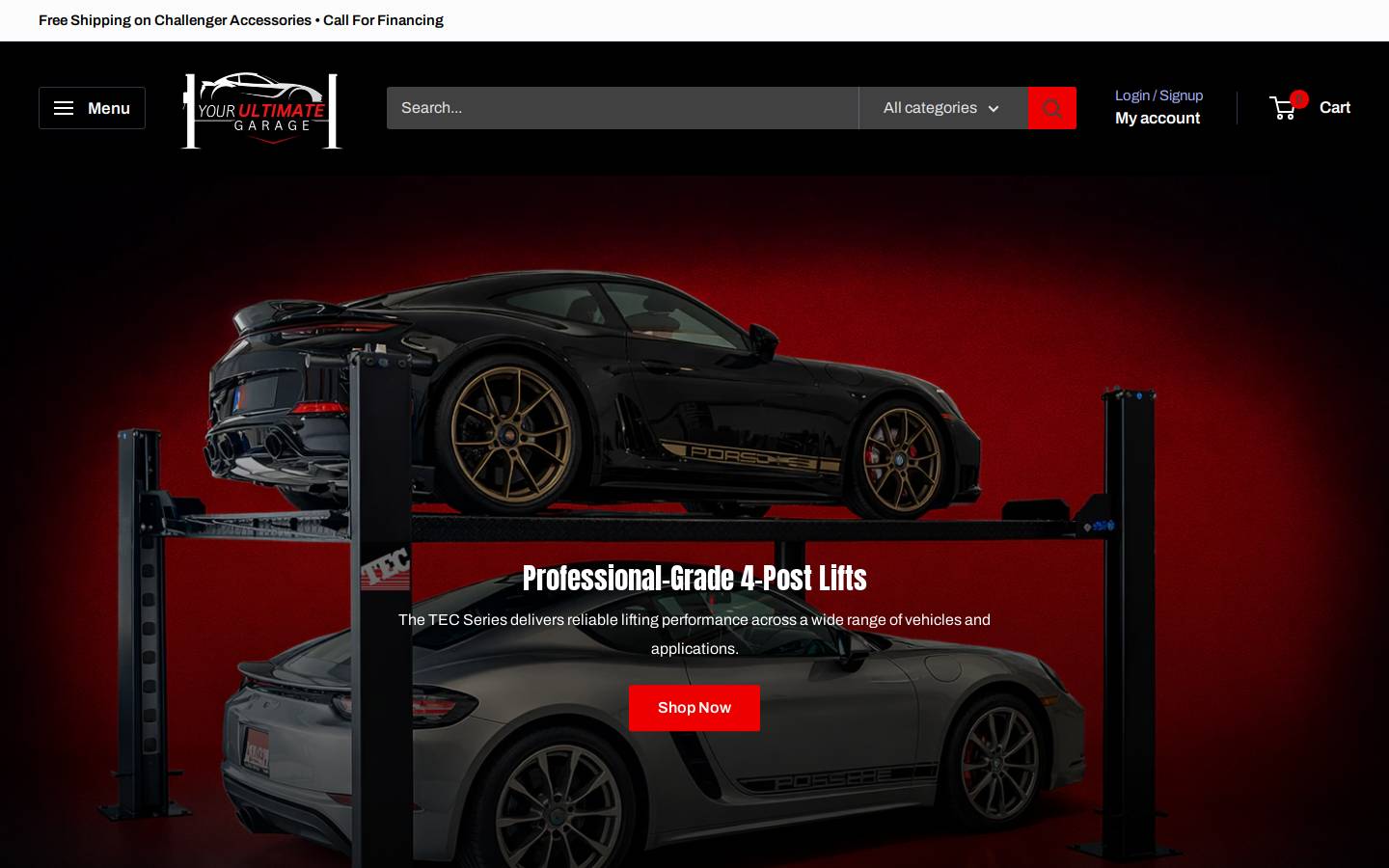 yourultimategarage.com homepage screenshot