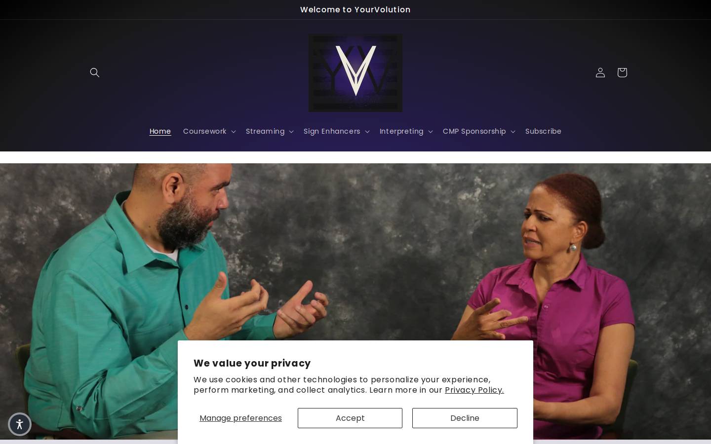 yourvolution.com homepage screenshot