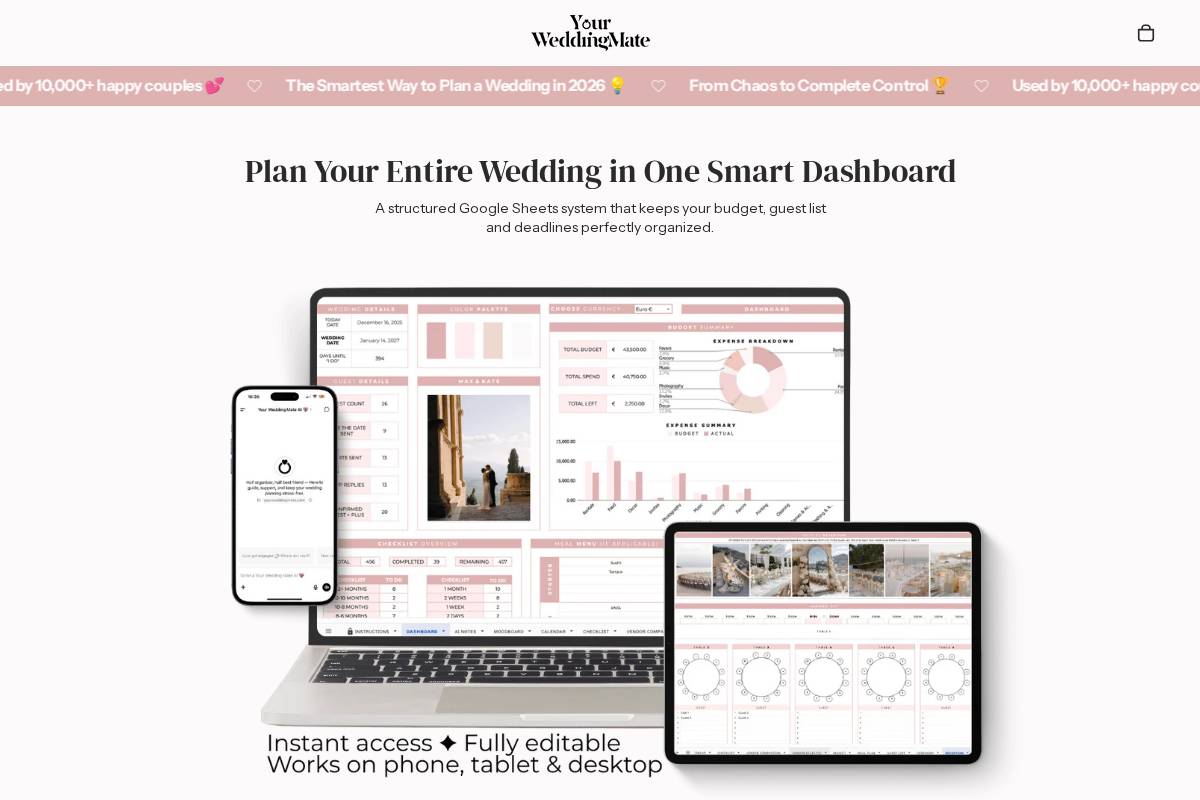 yourweddingmate.com homepage screenshot