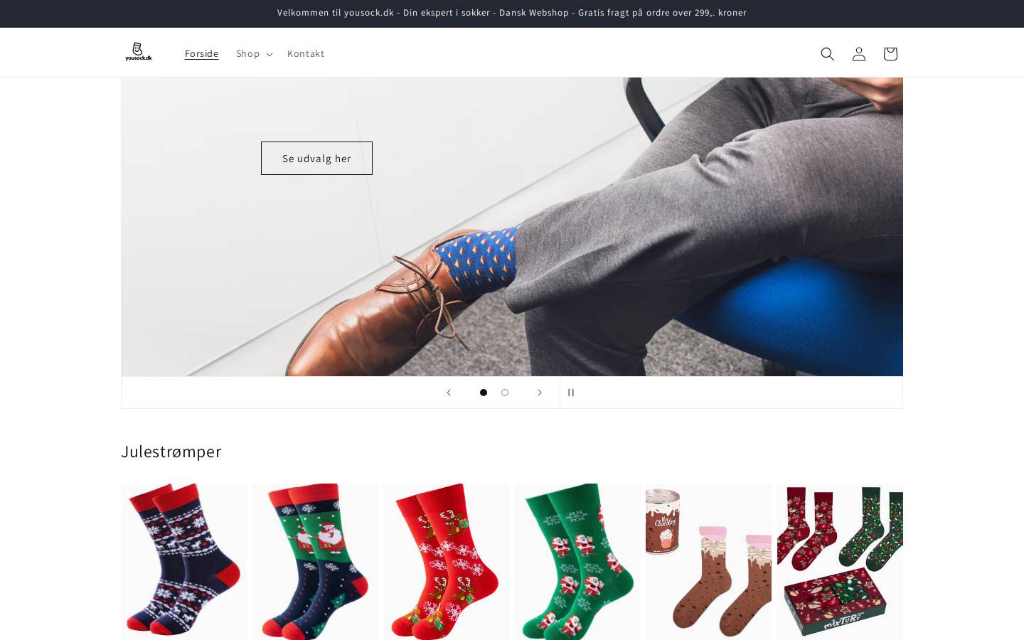 Yousock.dk homepage screenshot