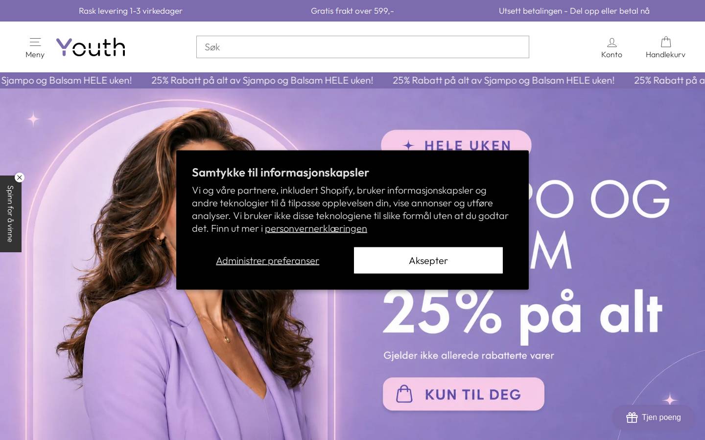 Youth homepage screenshot