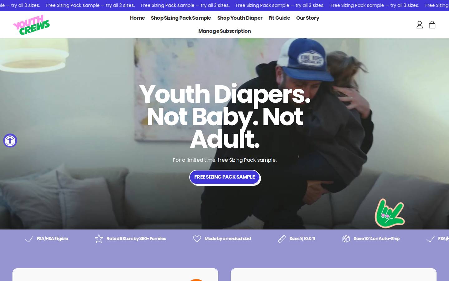 youthcrews.com homepage screenshot