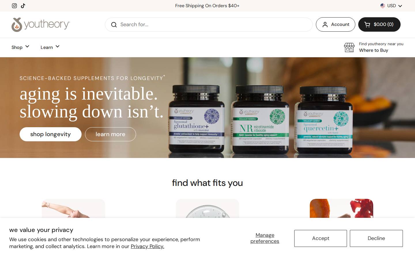 youtheory.com homepage screenshot