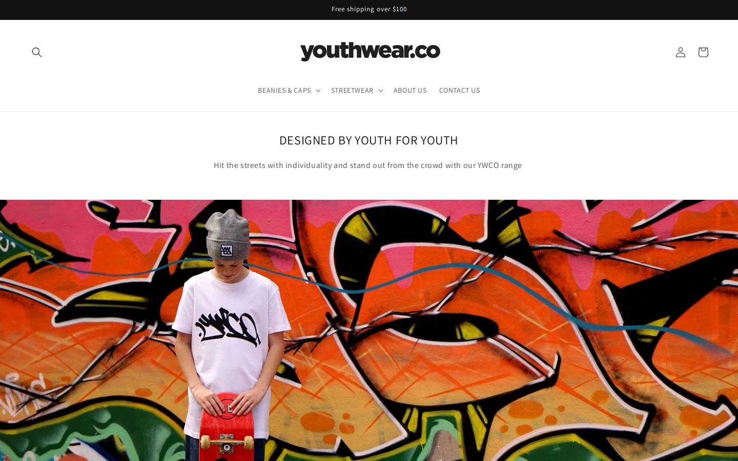 youthwear.co homepage screenshot