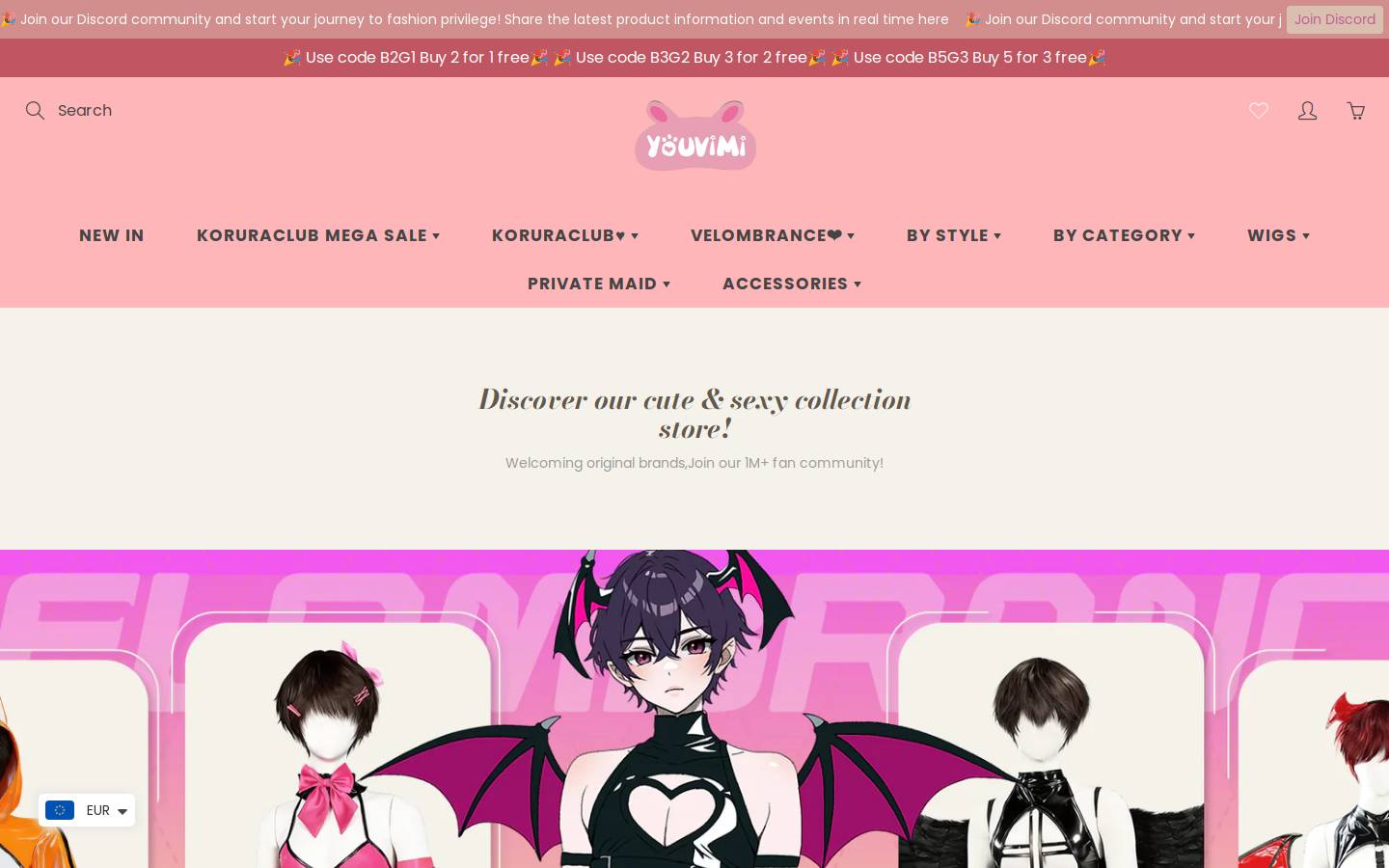 Cute youvimi homepage screenshot