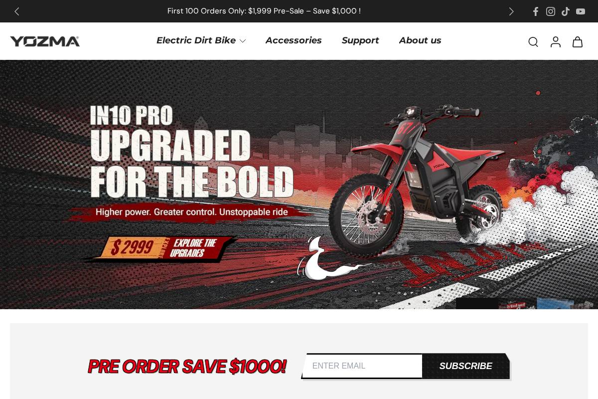 yozmabike.com.au homepage screenshot