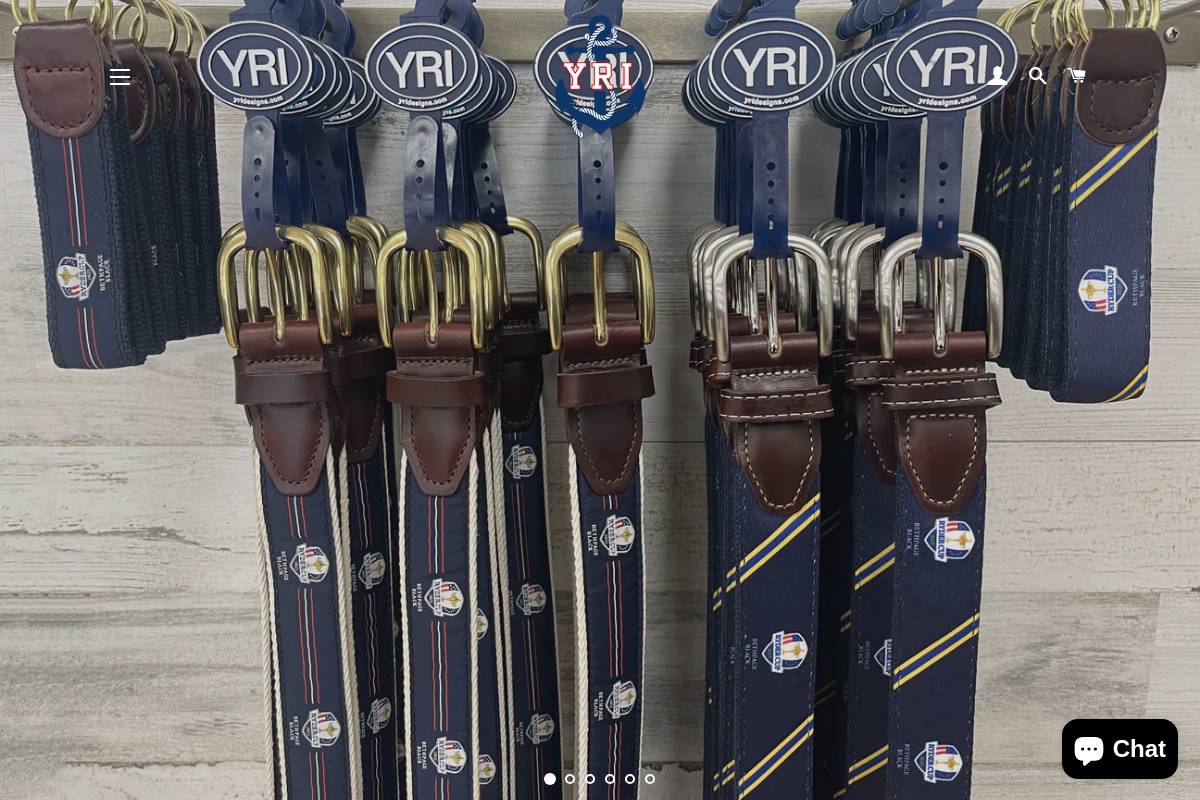 yribelts.com homepage screenshot