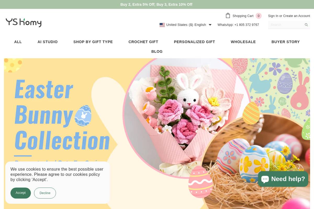 yshomy.com homepage screenshot