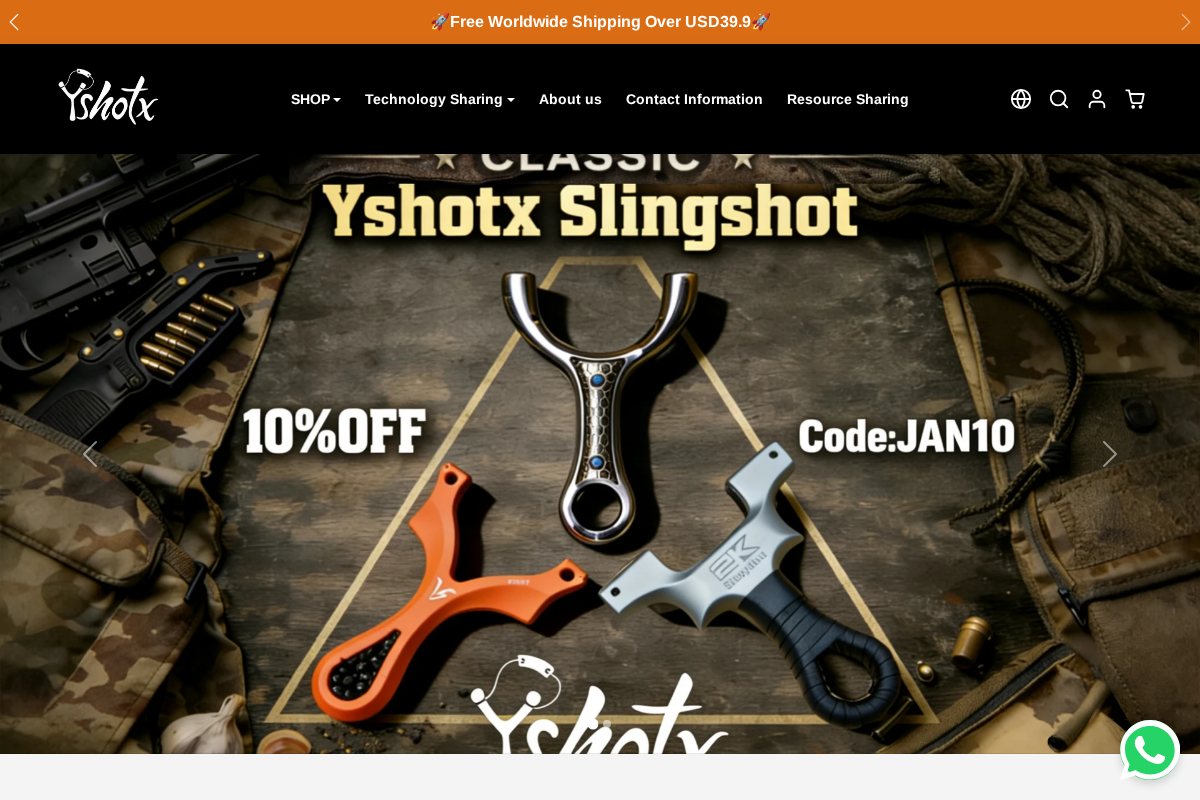 Yshotx homepage screenshot