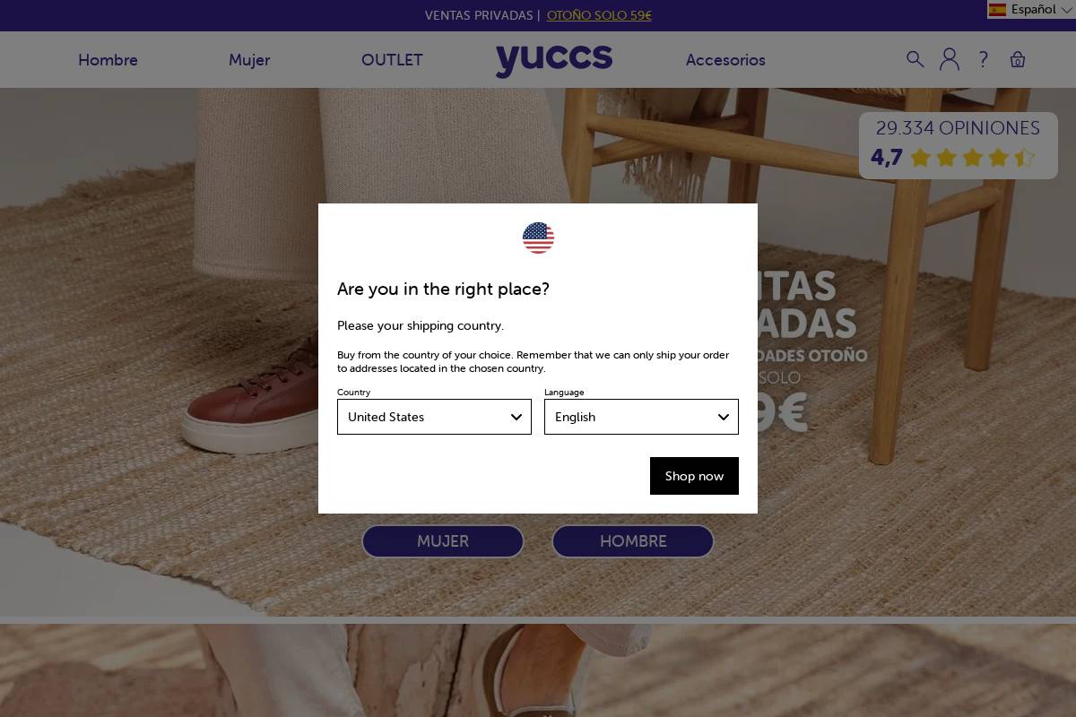 Yuccs homepage screenshot
