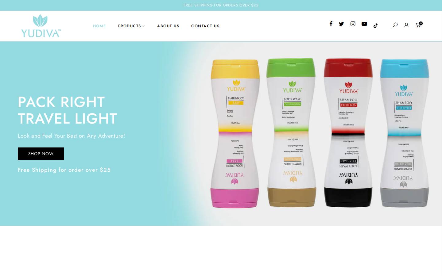 yudivabeauty.com homepage screenshot