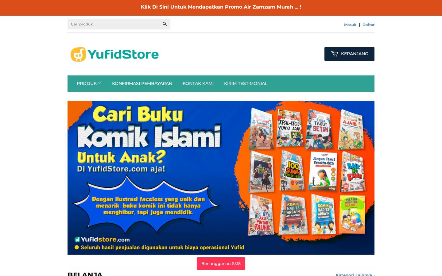 yufidstore.com homepage screenshot