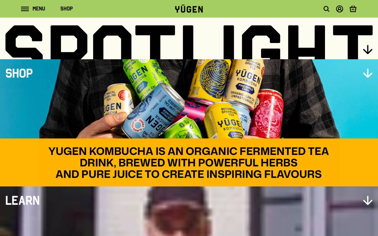Yugendrinks homepage screenshot
