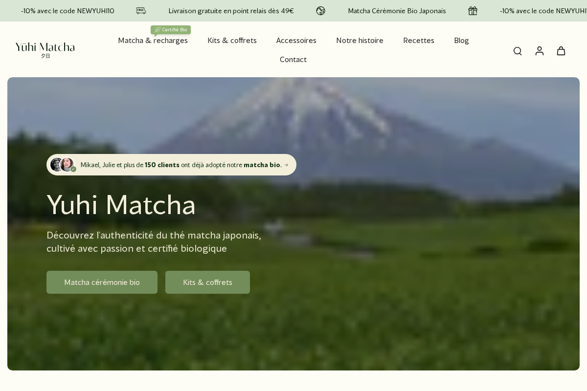 Yūhi Matcha homepage screenshot