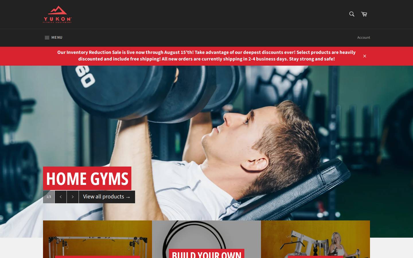 Yukon Fitness homepage screenshot