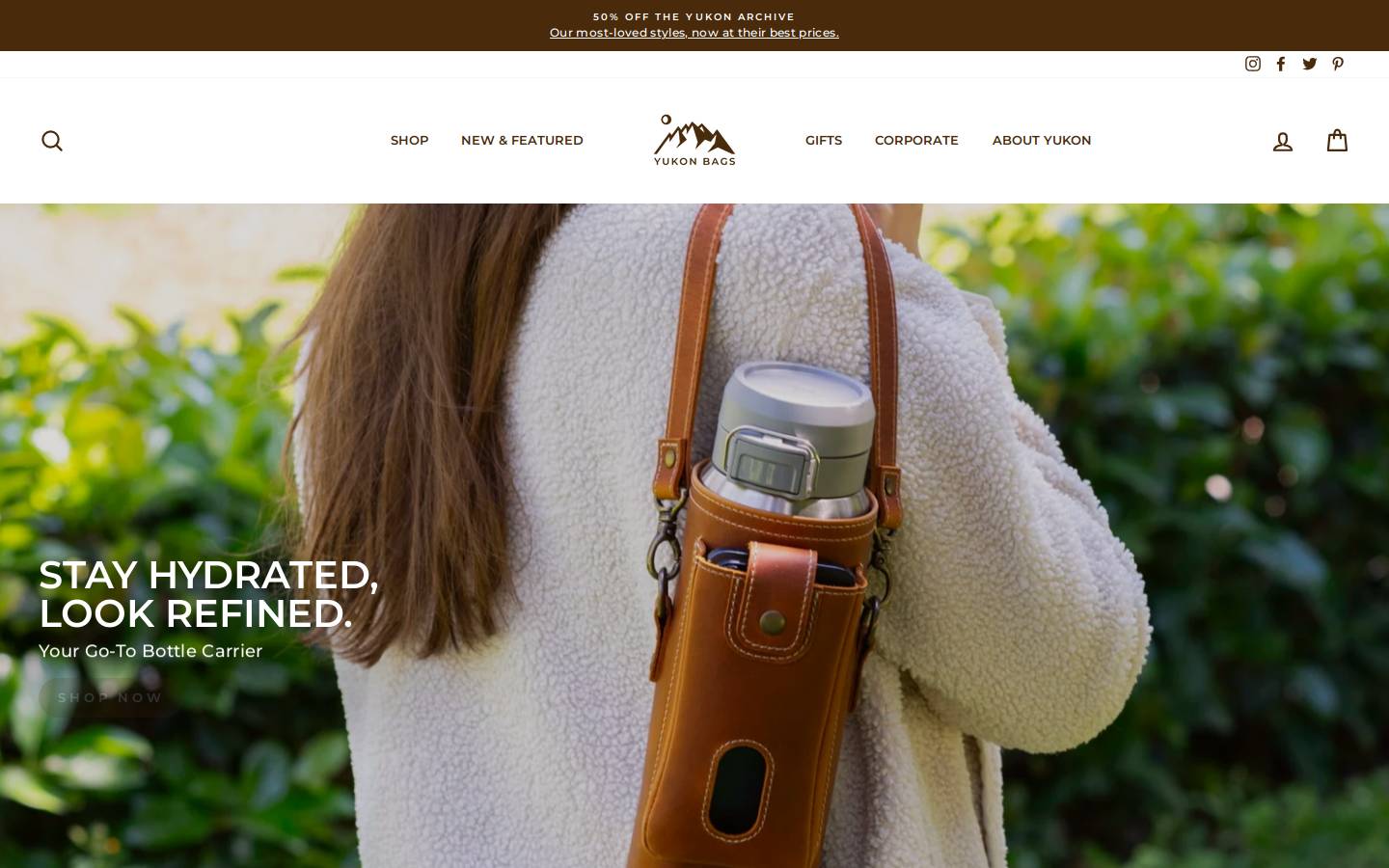 Yukonbags homepage screenshot