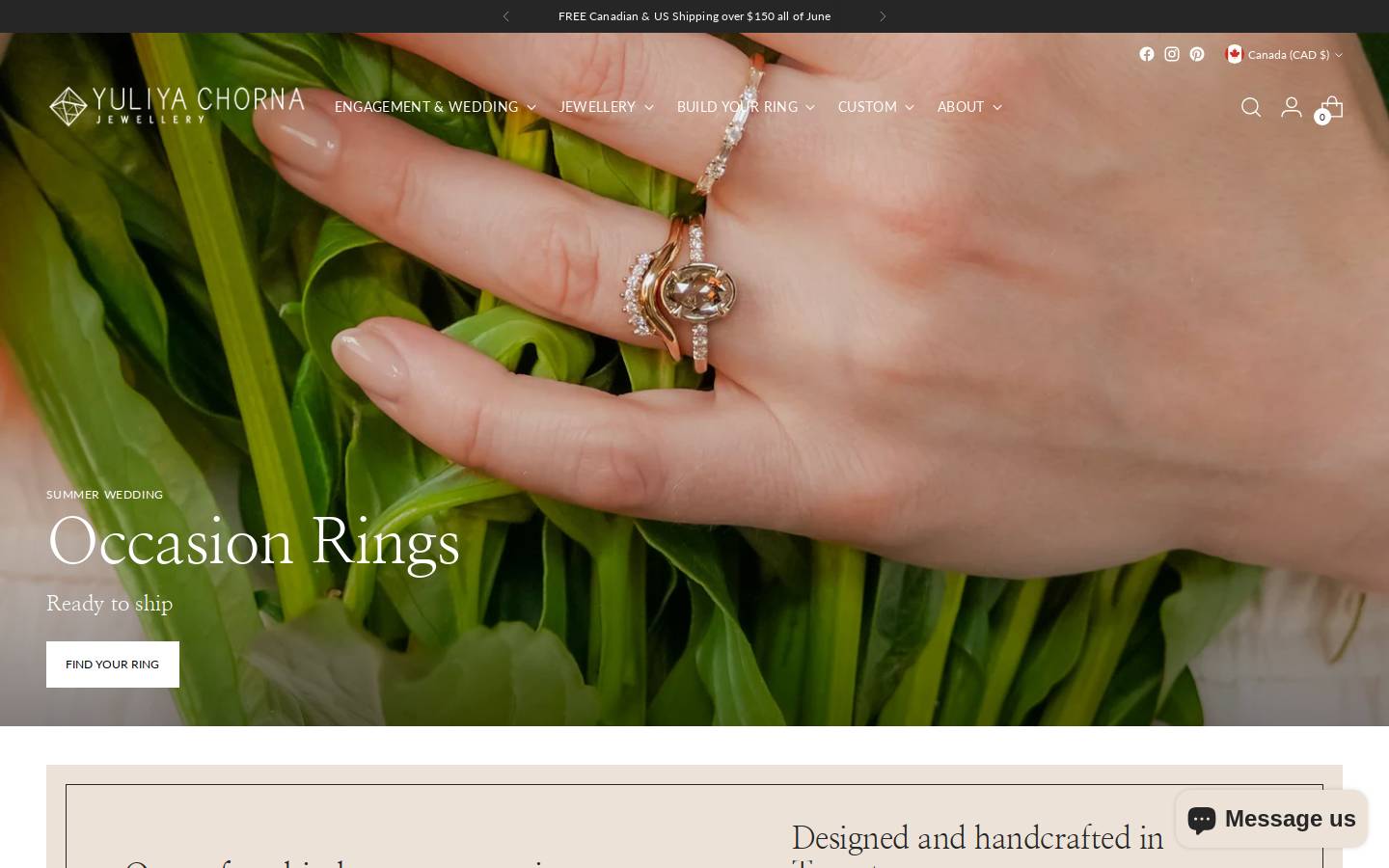 yuliyachornajewellery.com homepage screenshot