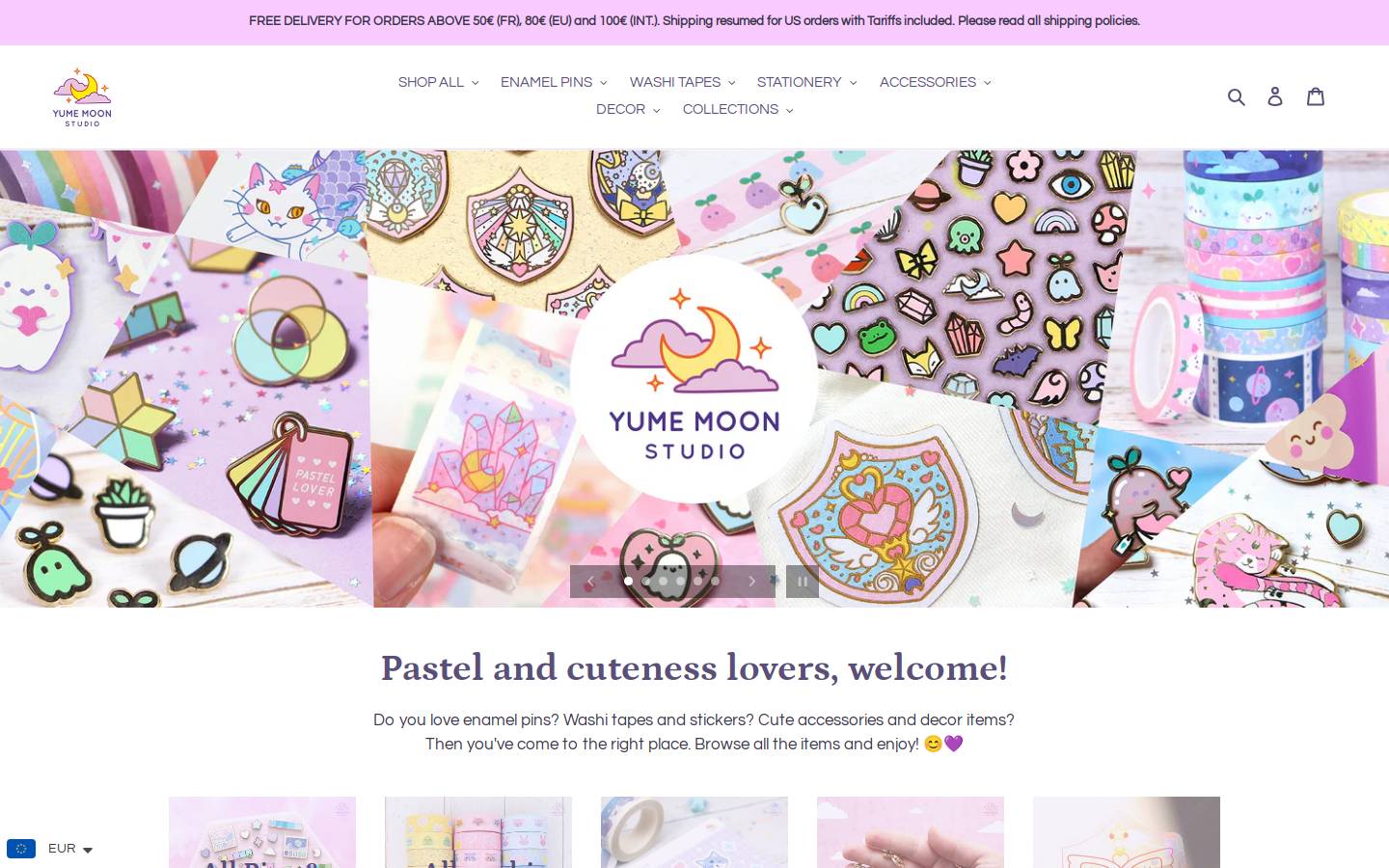 yumemoonstudio.com homepage screenshot