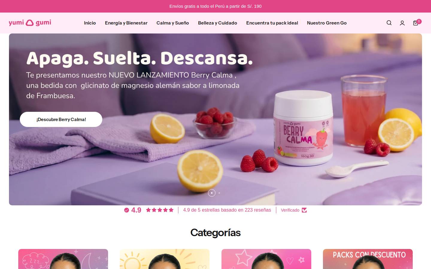 yumigumi.pe homepage screenshot