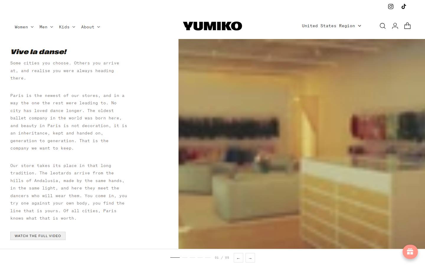 Yumiko homepage screenshot