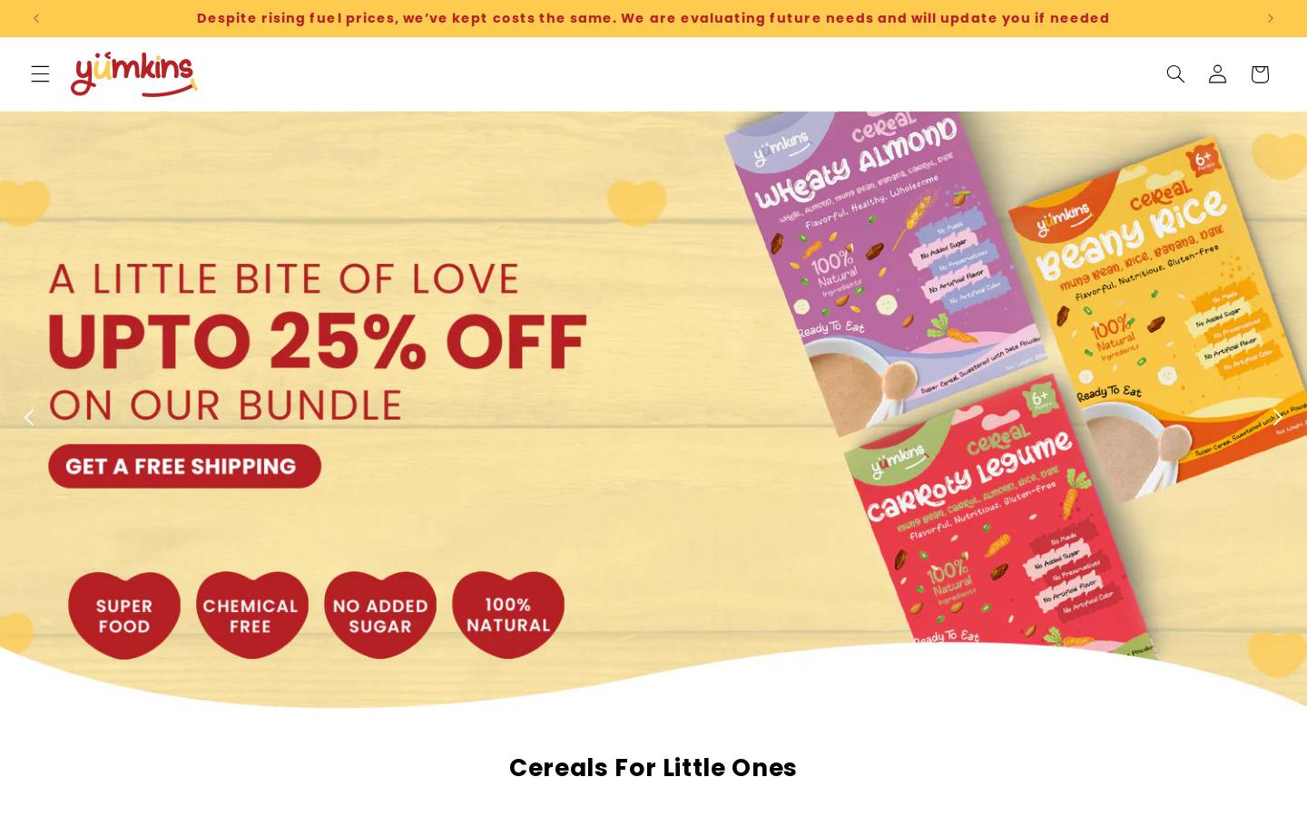 yumkins.co homepage screenshot