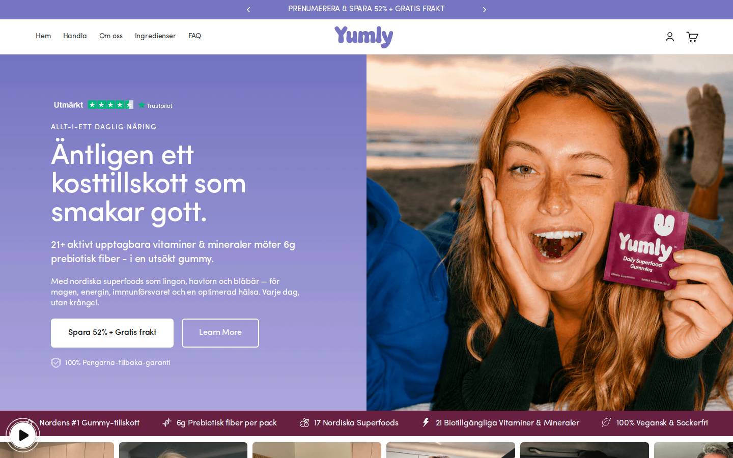 Yumly homepage screenshot