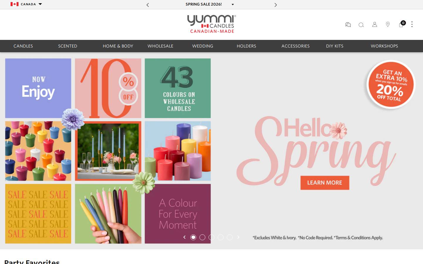 yummicandles.com homepage screenshot